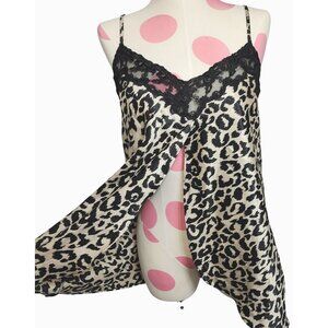 Women's Vintage Intimate Essentials Leopard Open Front Nighty Cami Medium Sexy